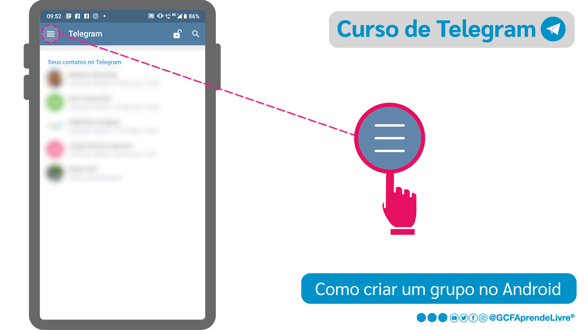 Como criar um grupo de Telegram no Android - passo 1
